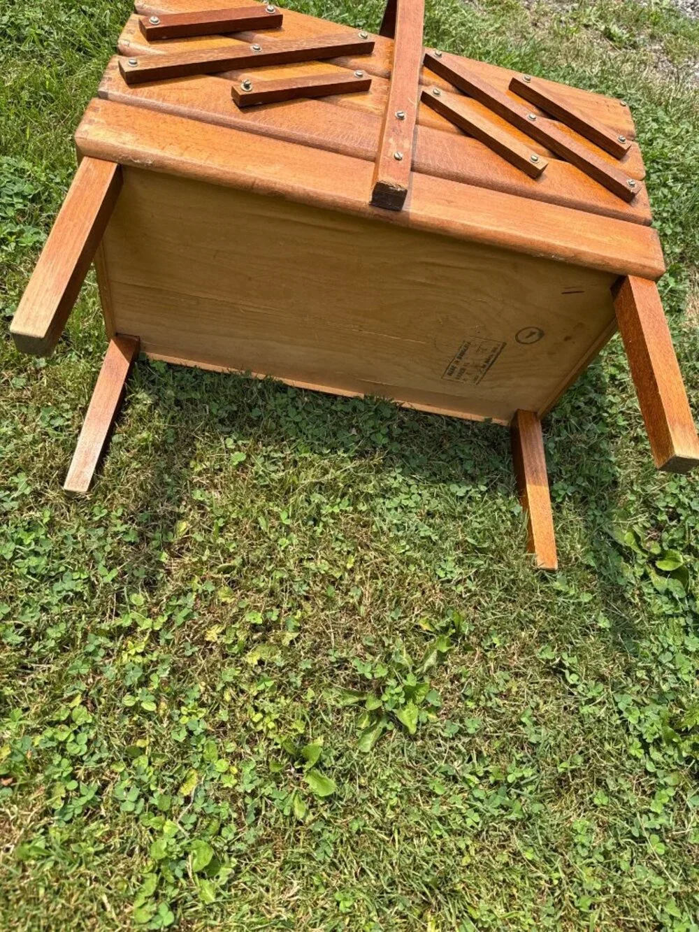 Vintage Wooden Sewing Box Accordian Made Romania Wood Storage Organizer